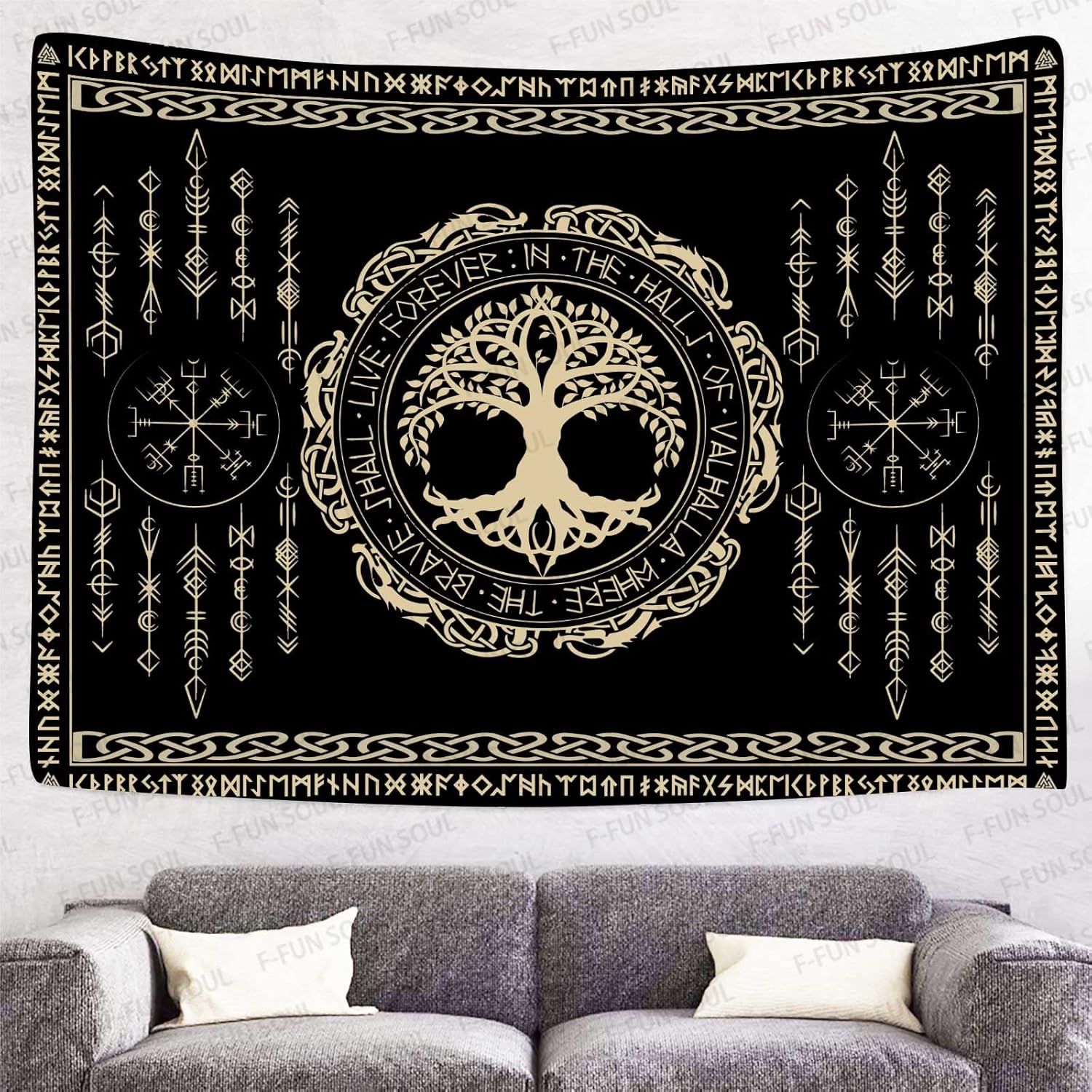 Wall Scroll Tapestry - Noorse mythologie wandtapijt Indie Boheemse wandhanger