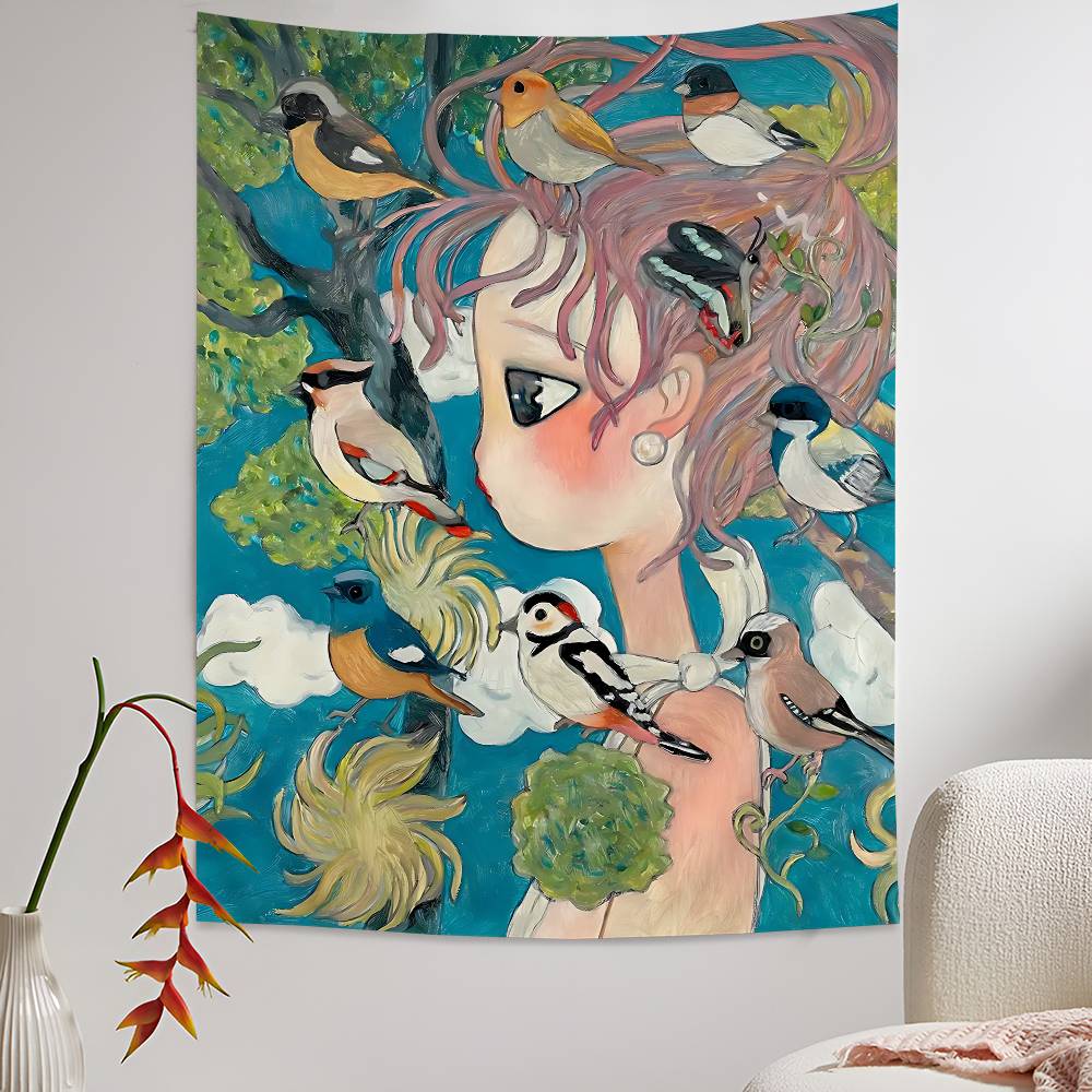 Wall Scroll Tapestry - Aya Takano Cartoon kleurrijk wandtapijt wanddecoratie