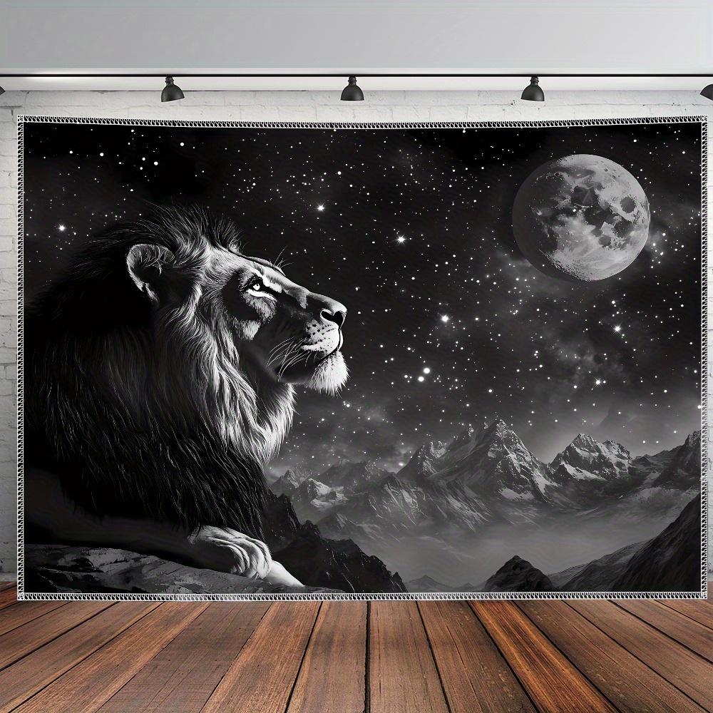 Majestueuze leeuw sterrennacht - Wall Scroll Tapestry recensie en prijs
