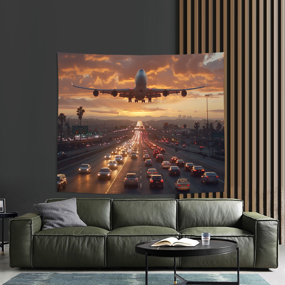 Glam-stijl vliegtuig bedrukt w - Wall Scroll Tapestry recensie en prijs