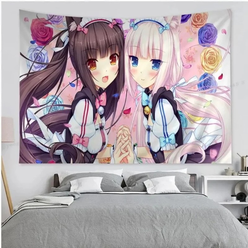 VIKAMA Cat Girl Anime Tapestry - Wall Scroll Tapestry recensie en prijs