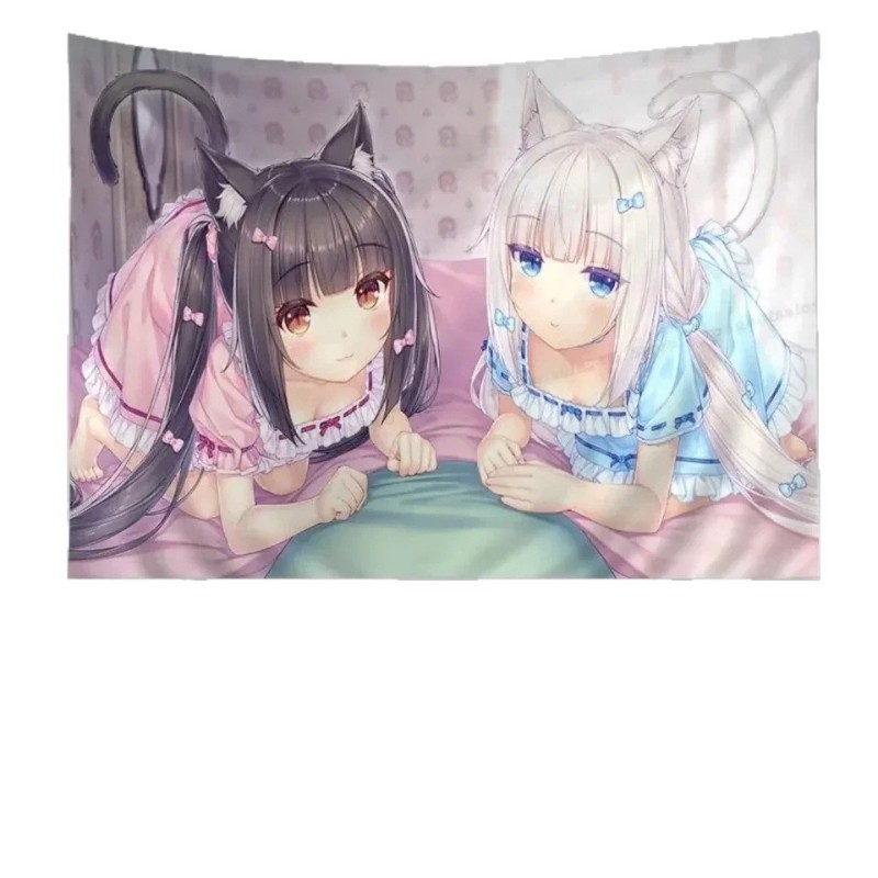 VIKAMA Cat Girl Anime Tapestry - Wall Scroll Tapestry recensie en prijs